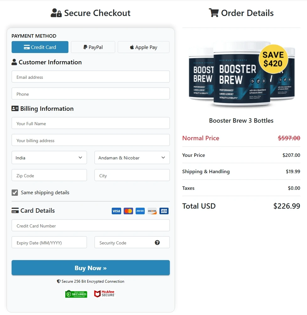 Secure Checkout Form